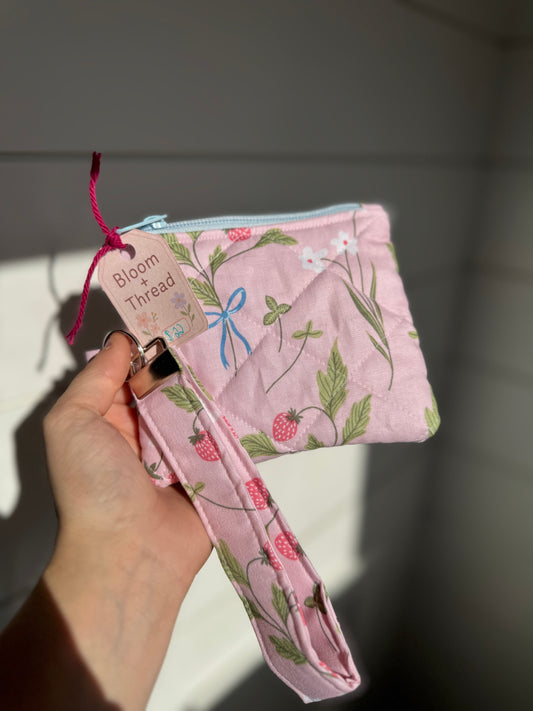 Strawberry Meadow Wristlet