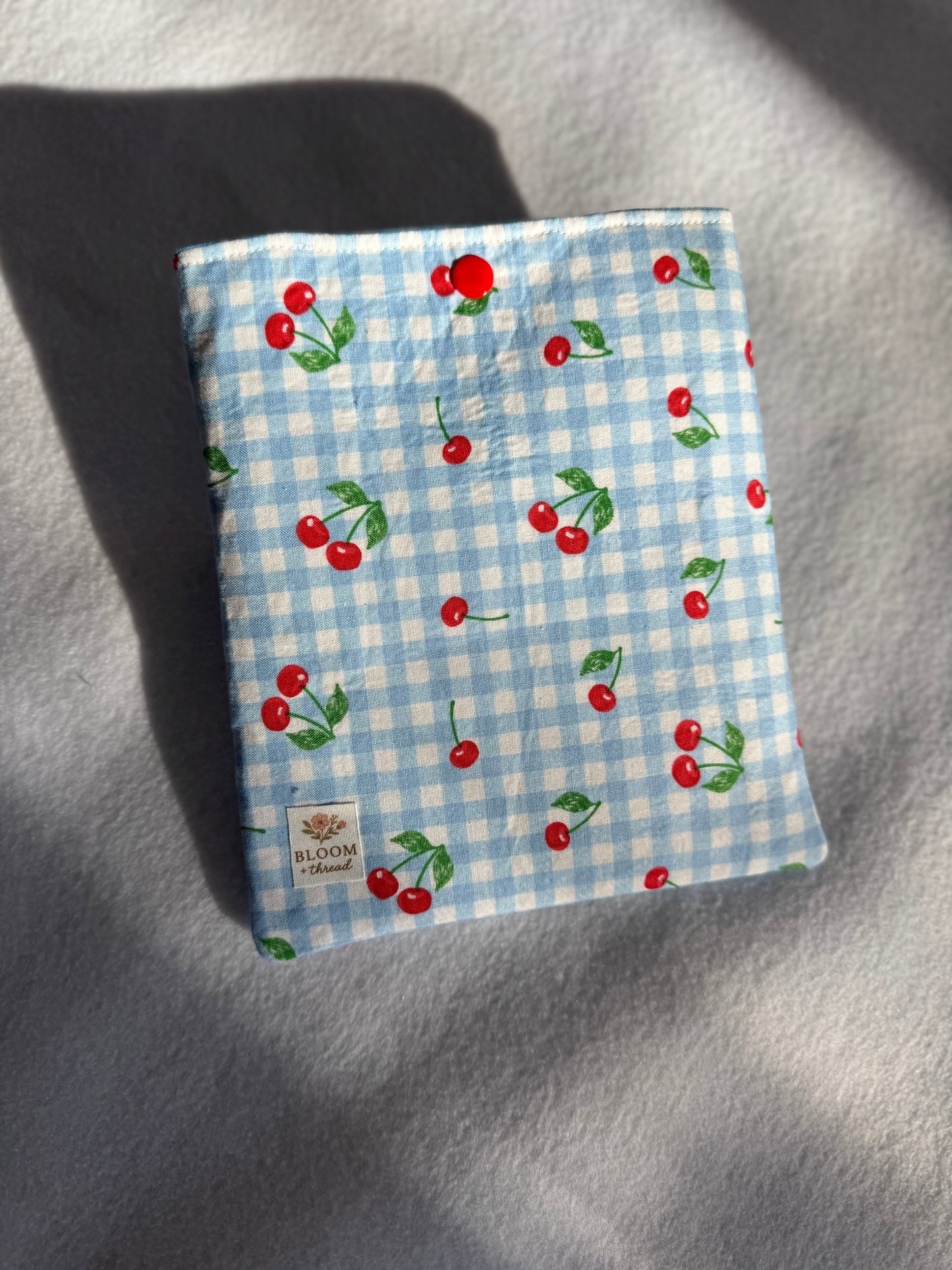 Cherry Gingham Book and E-Reader Sleeves