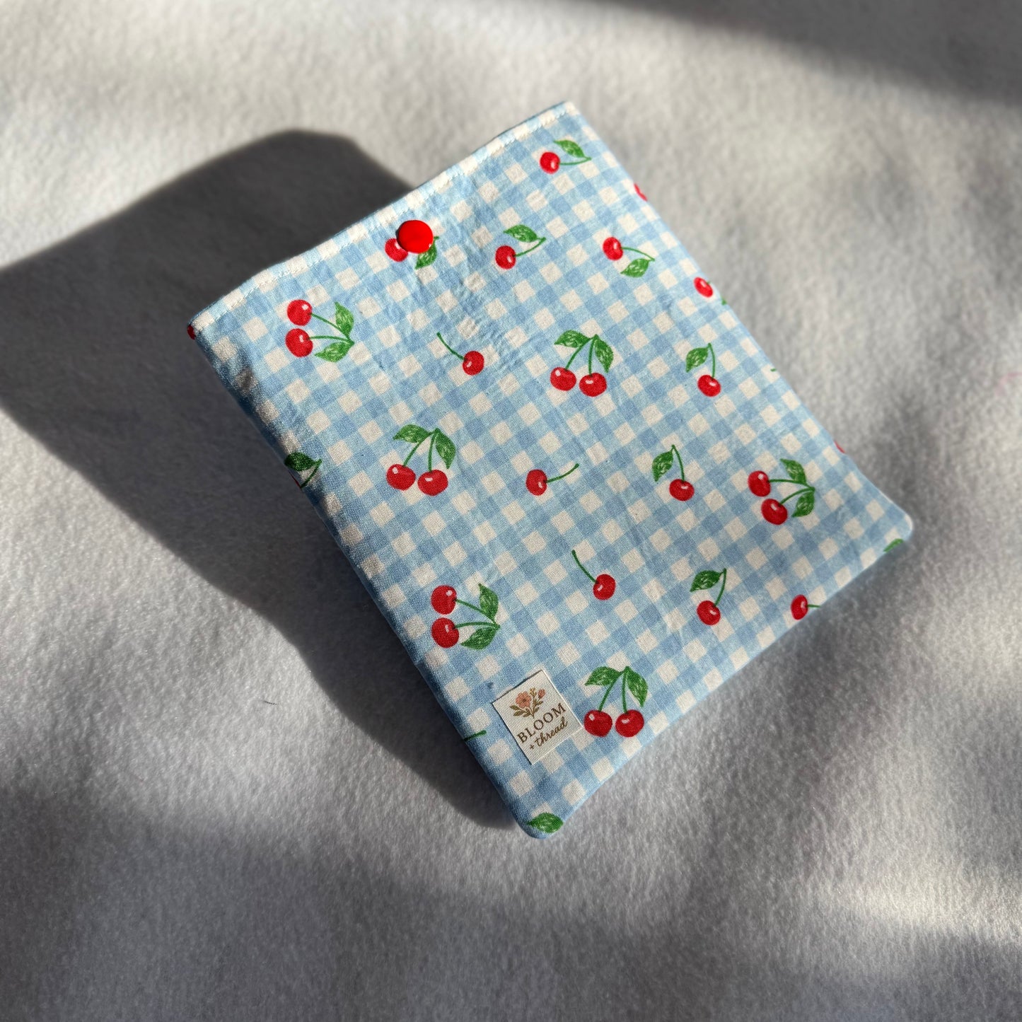 Cherry Gingham Book and E-Reader Sleeves