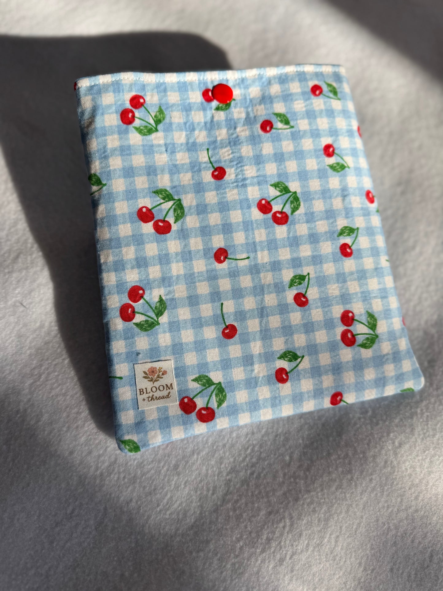 Cherry Gingham Book and E-Reader Sleeves