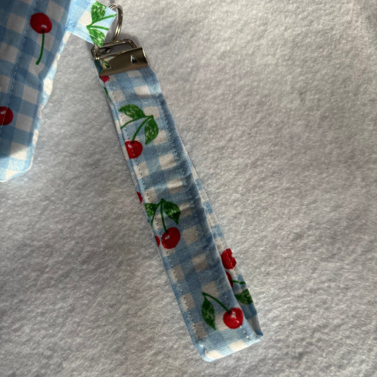 Cherry Gingham Wristlet