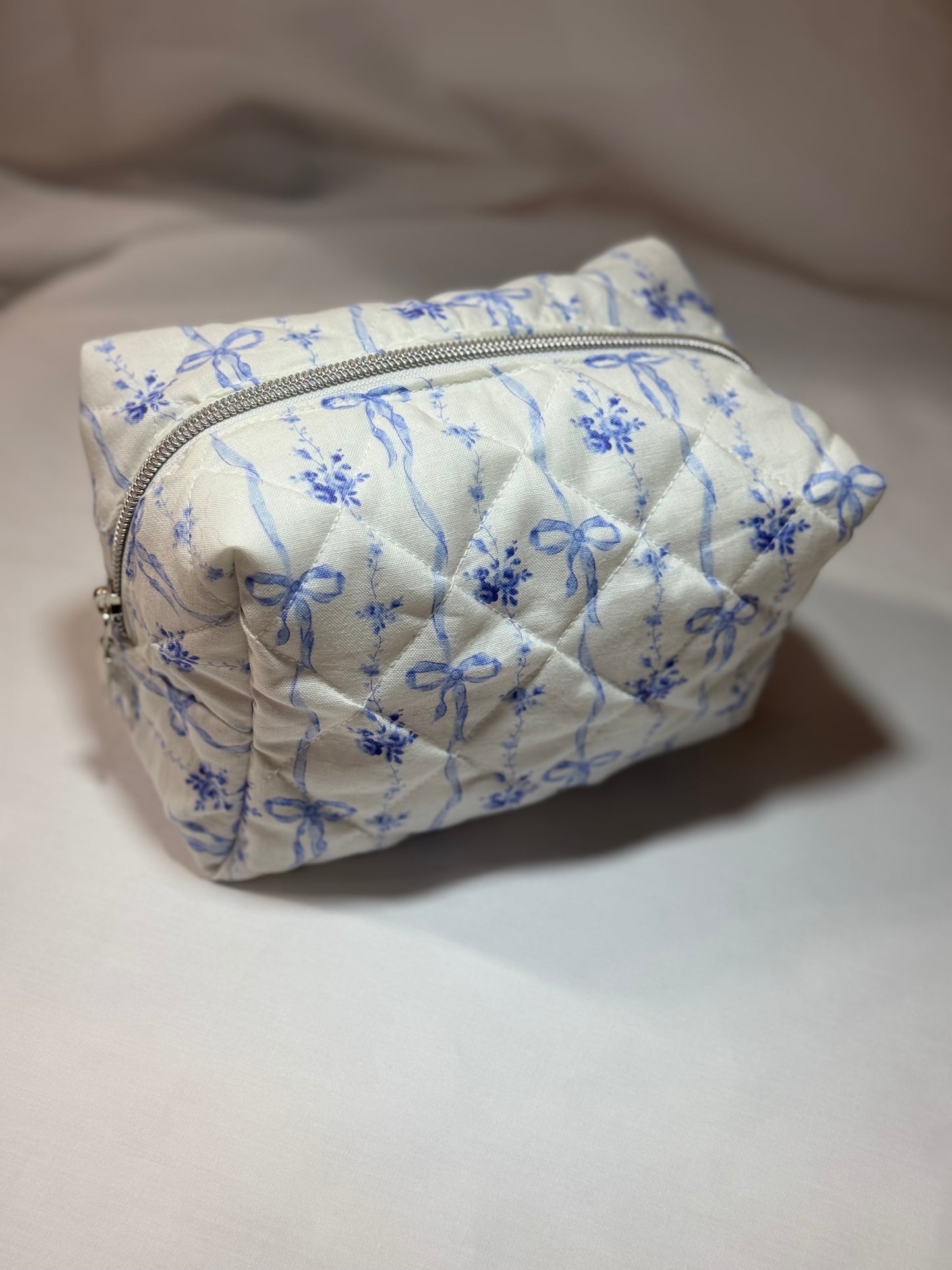 Dainty Blue Bow Essentials Bag