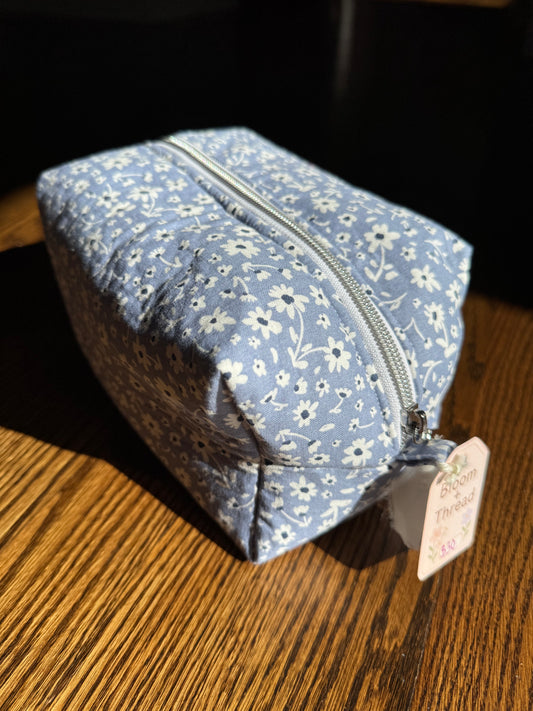Dainty Blue Floral Essentials Bag