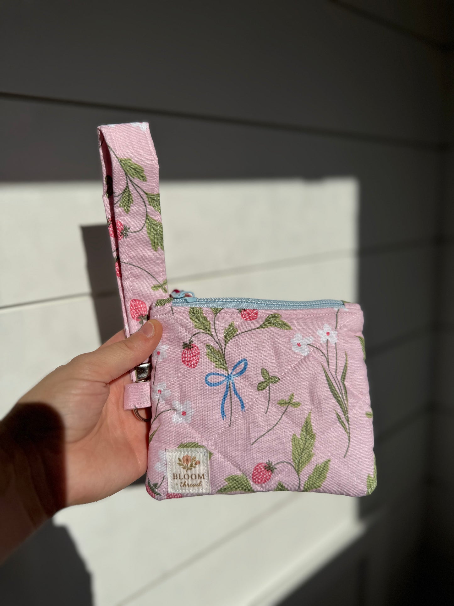 Strawberry Meadow Wristlet