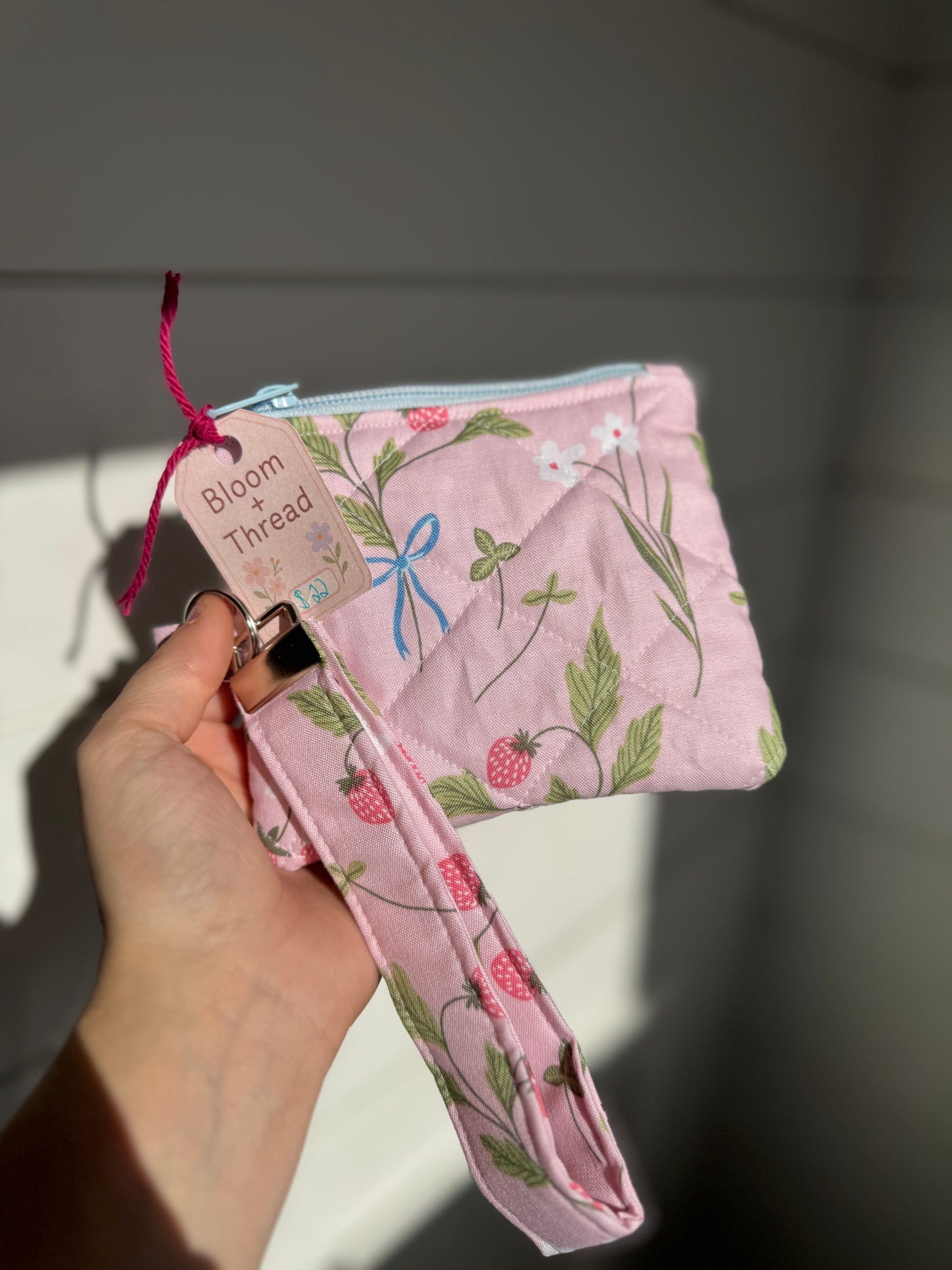 Strawberry Meadow Wristlet