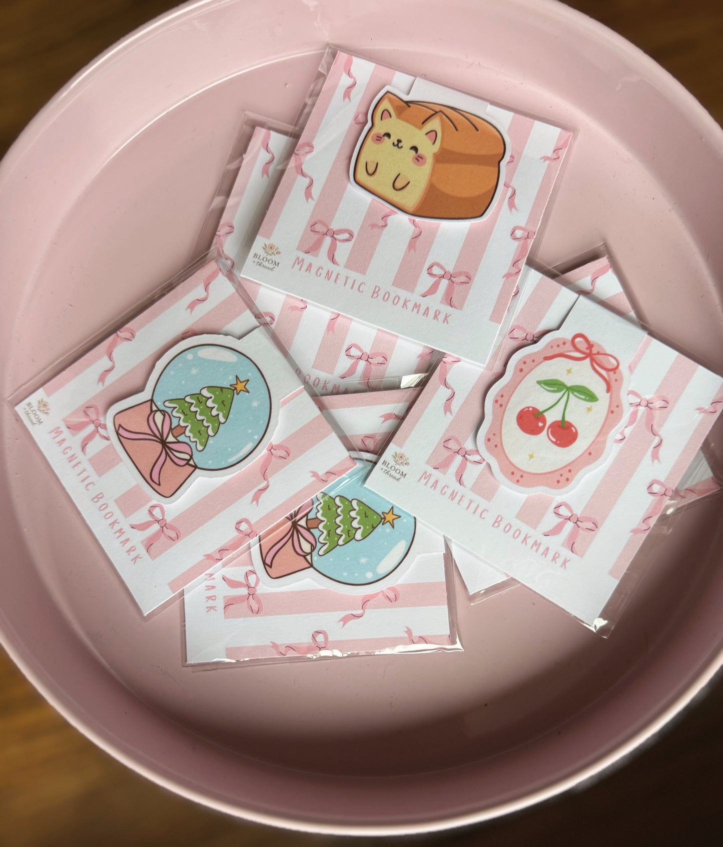 Kitty Loaf, Cherry and the Snowglobe Magnetic Bookmarks