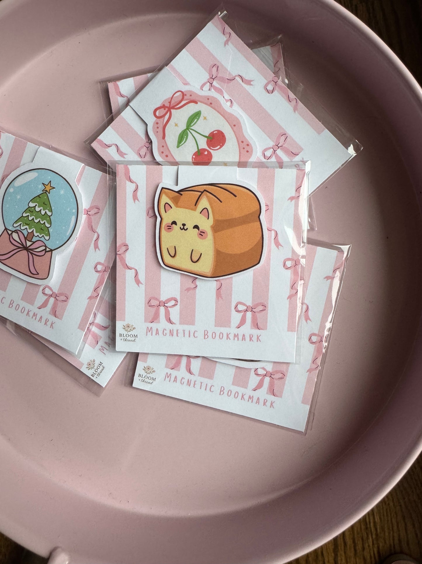 Kitty Loaf, Cherry and the Snowglobe Magnetic Bookmarks
